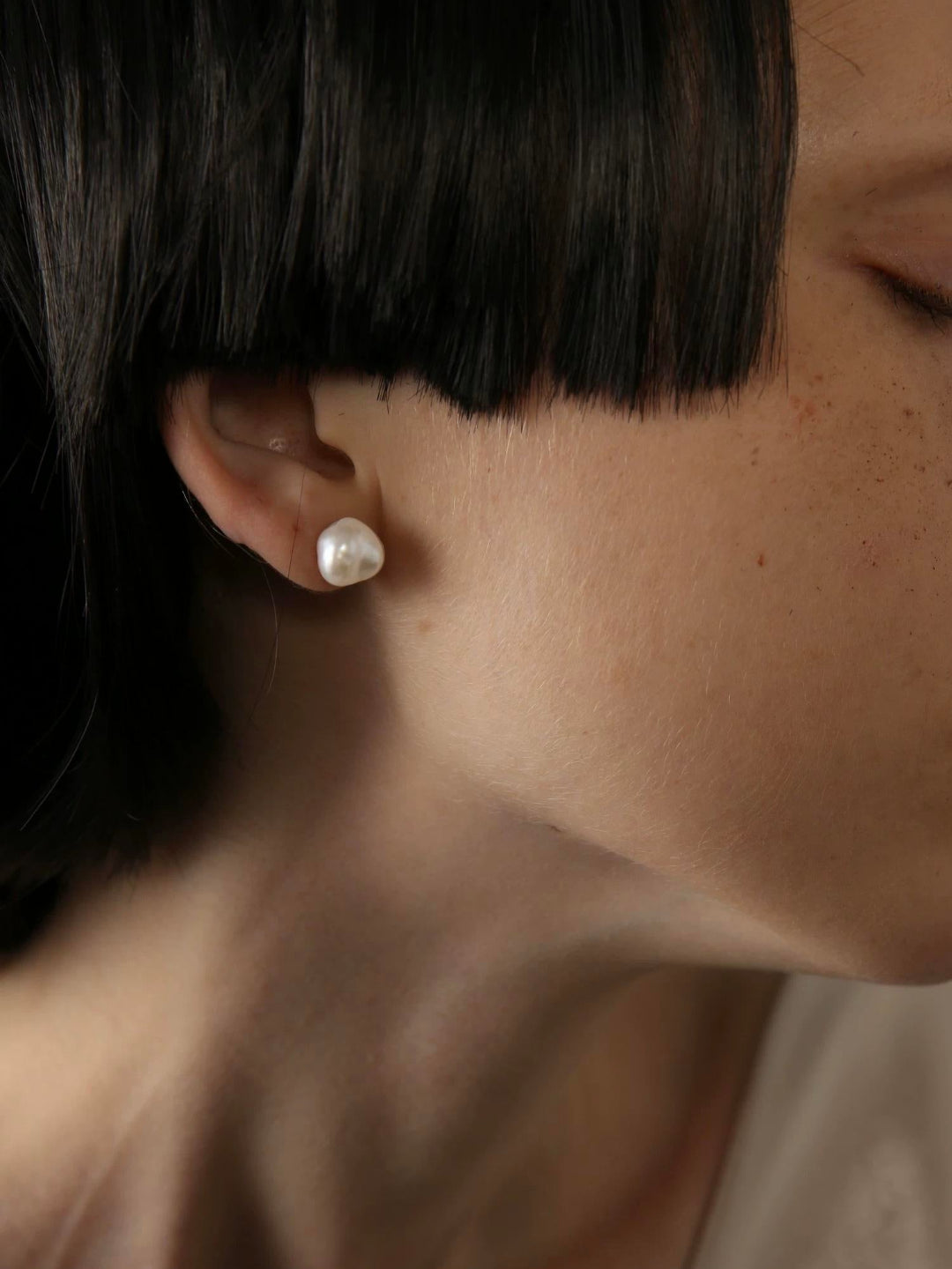 Simple Baroque Pearl Stud Earrings gembea jewelry