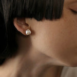 Simple Baroque Pearl Stud Earrings gembea jewelry