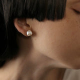 Simple Baroque Pearl Stud Earrings gembea jewelry