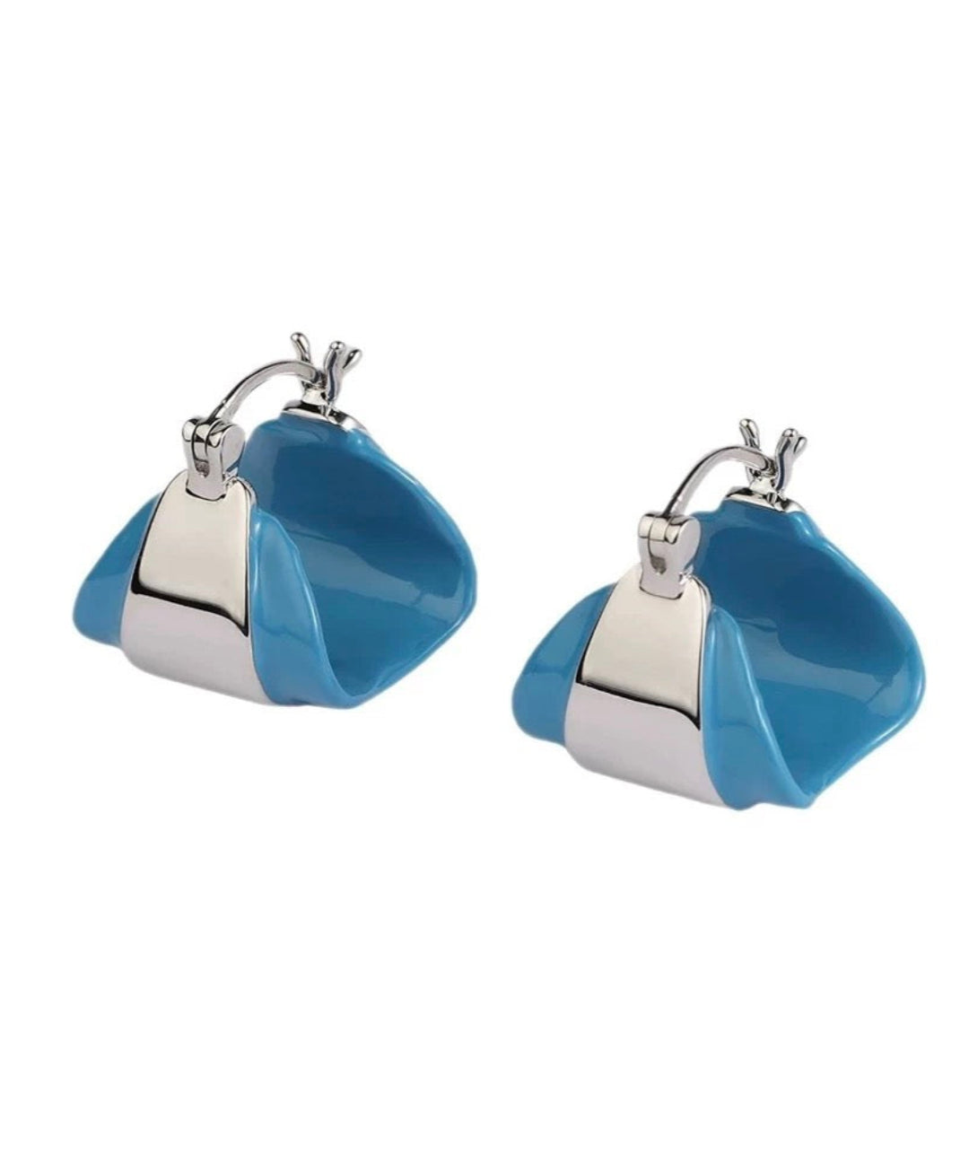 Simple Enamel Glaze Curved Hoop Earrings gembea jewelry
