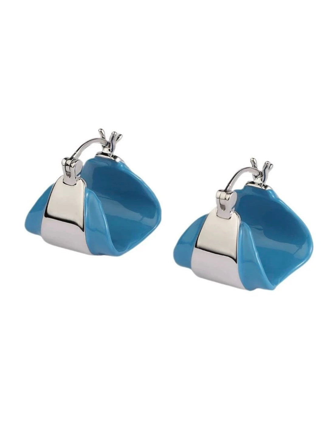 Simple Enamel Glaze Curved Hoop Earrings gembea jewelry
