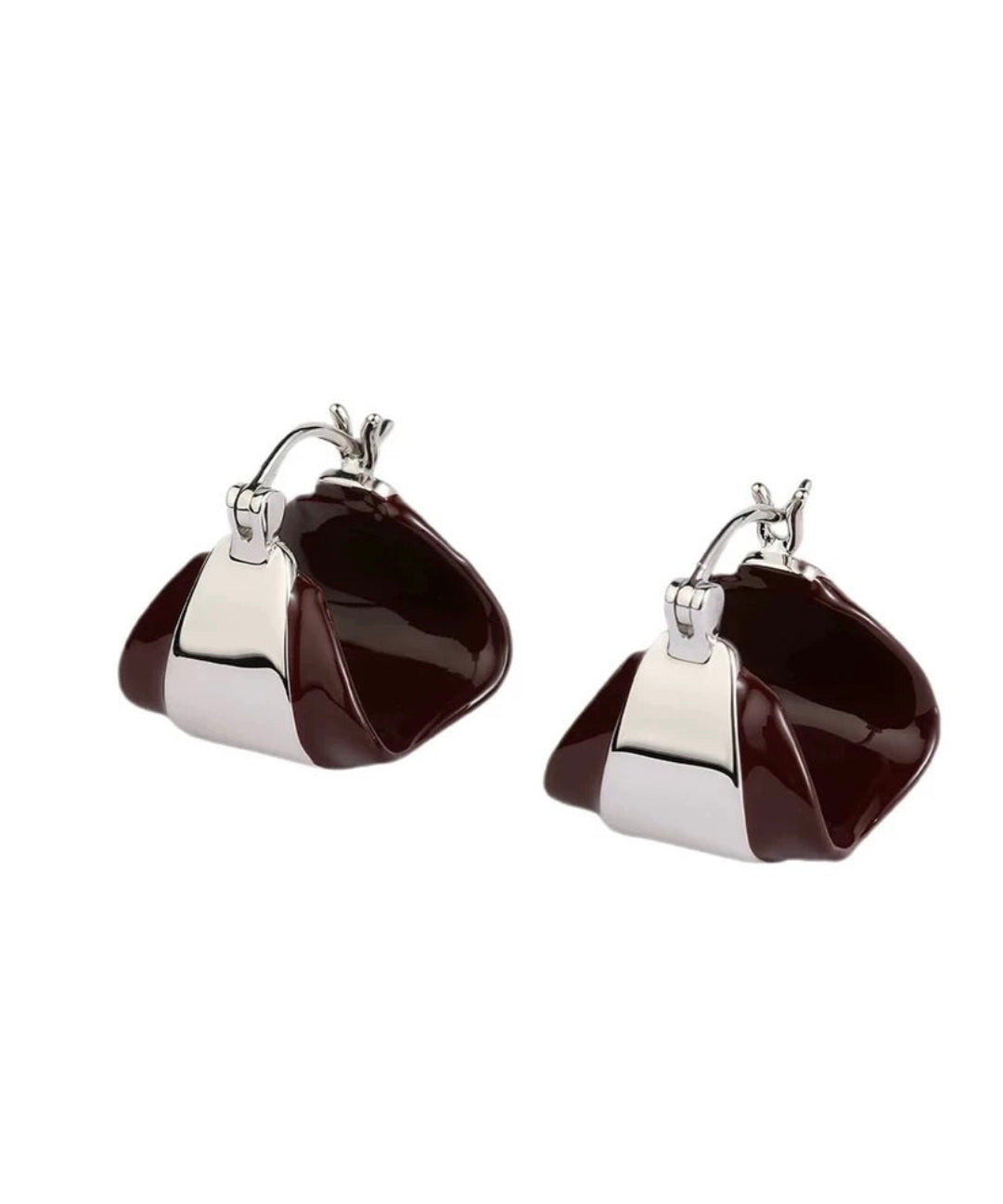Simple Enamel Glaze Curved Hoop Earrings gembea jewelry