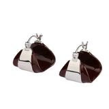 Simple Enamel Glaze Curved Hoop Earrings gembea jewelry