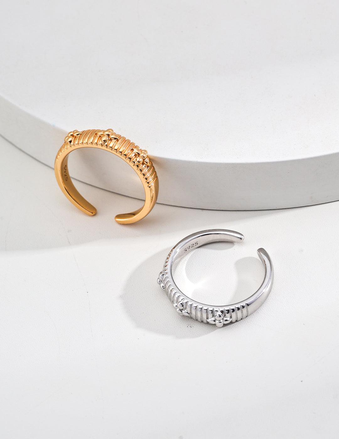 Simple Folded Cross Sterling Silver Ring - Gembea Jewelry