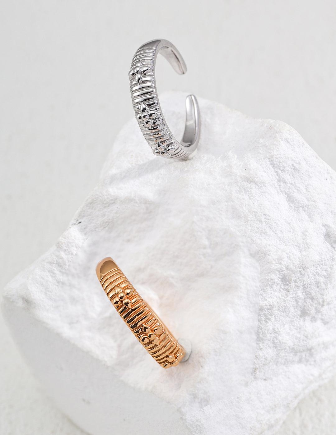 Simple Folded Cross Sterling Silver Ring - Gembea Jewelry