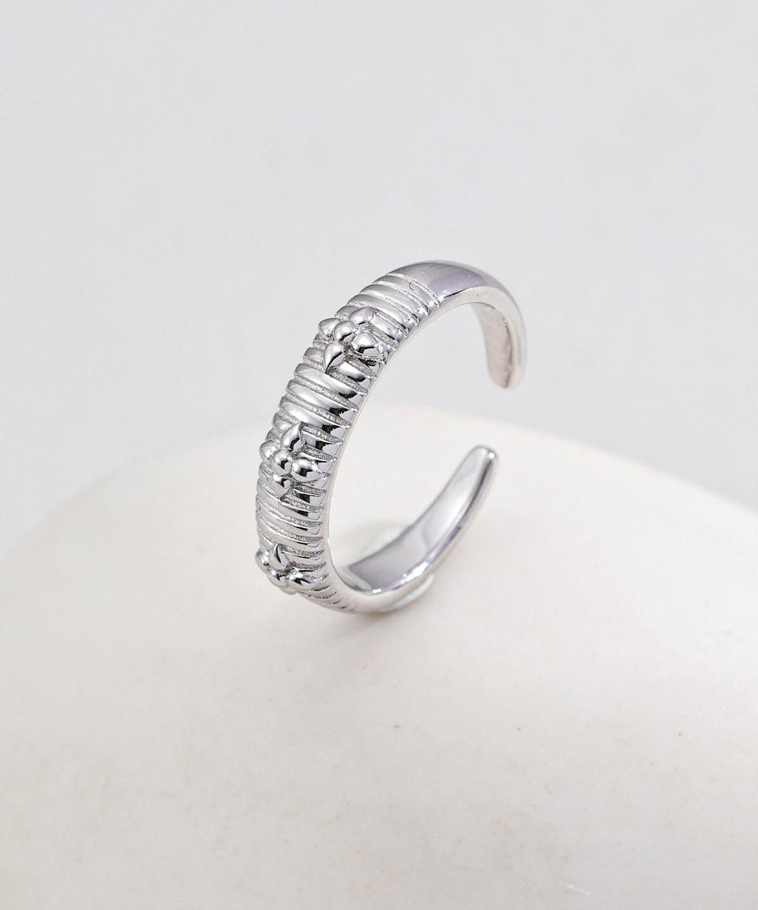 Simple Folded Cross Sterling Silver Ring - Gembea Jewelry
