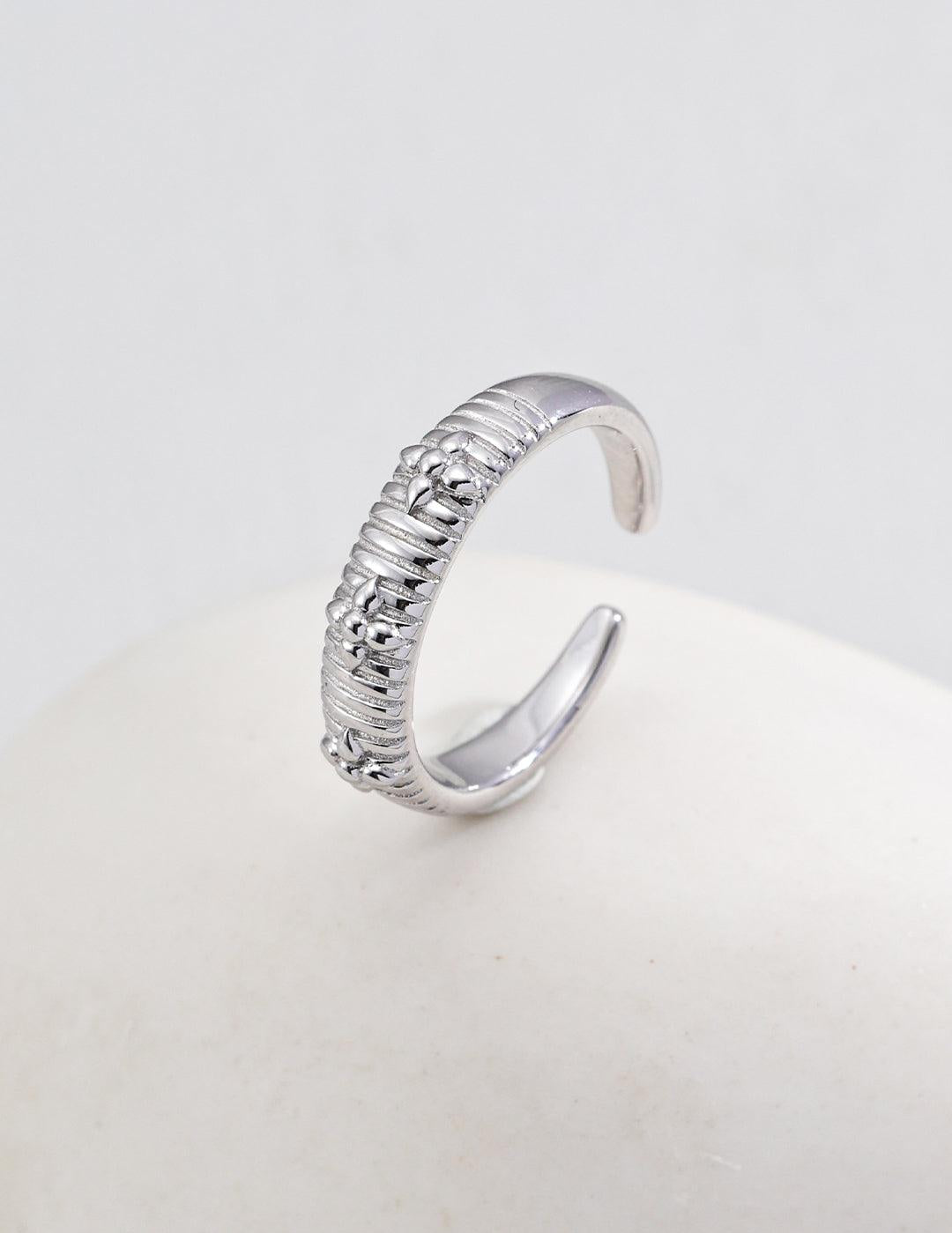 Simple Folded Cross Sterling Silver Ring - Gembea Jewelry