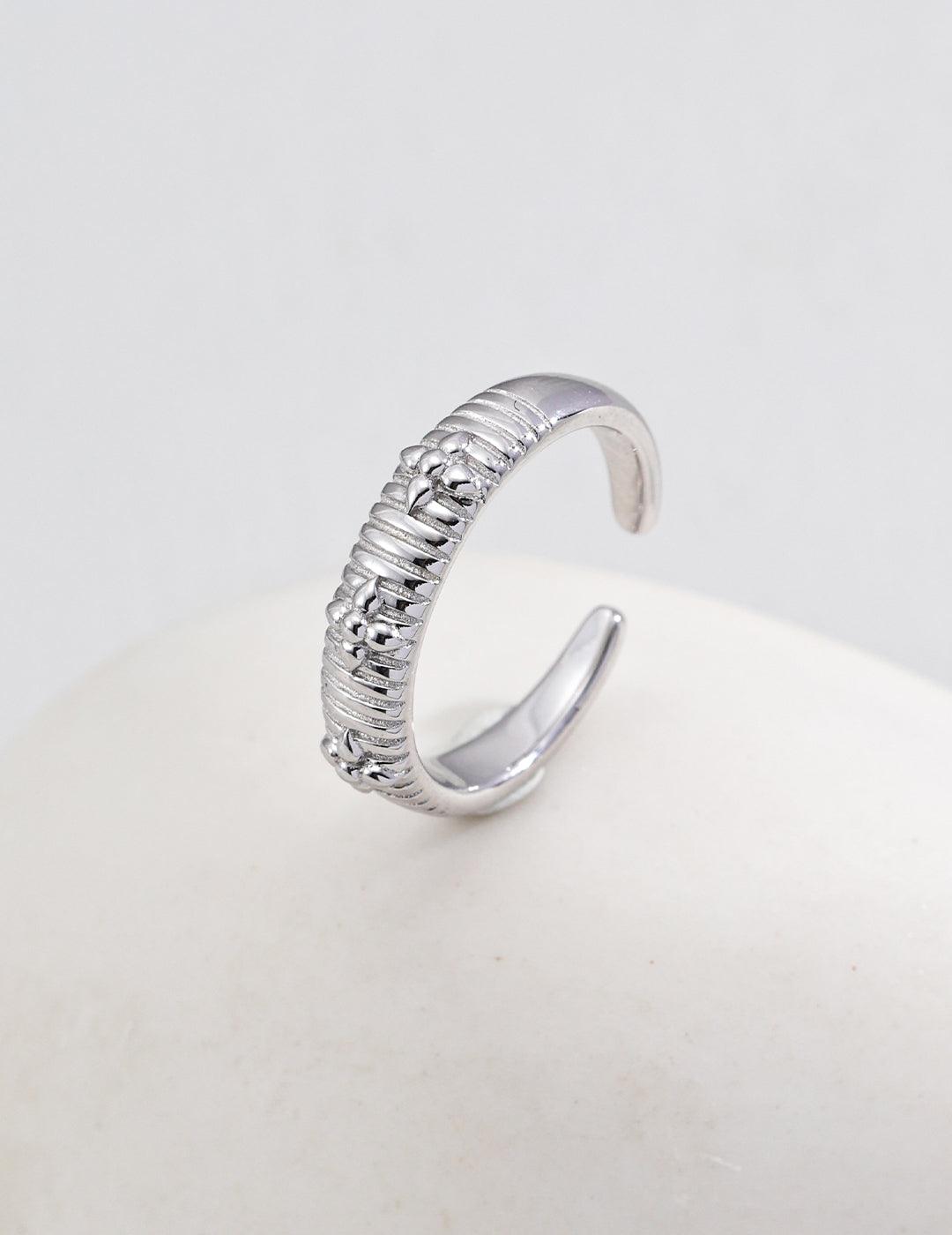 Simple Folded Cross Sterling Silver Ring - Gembea Jewelry