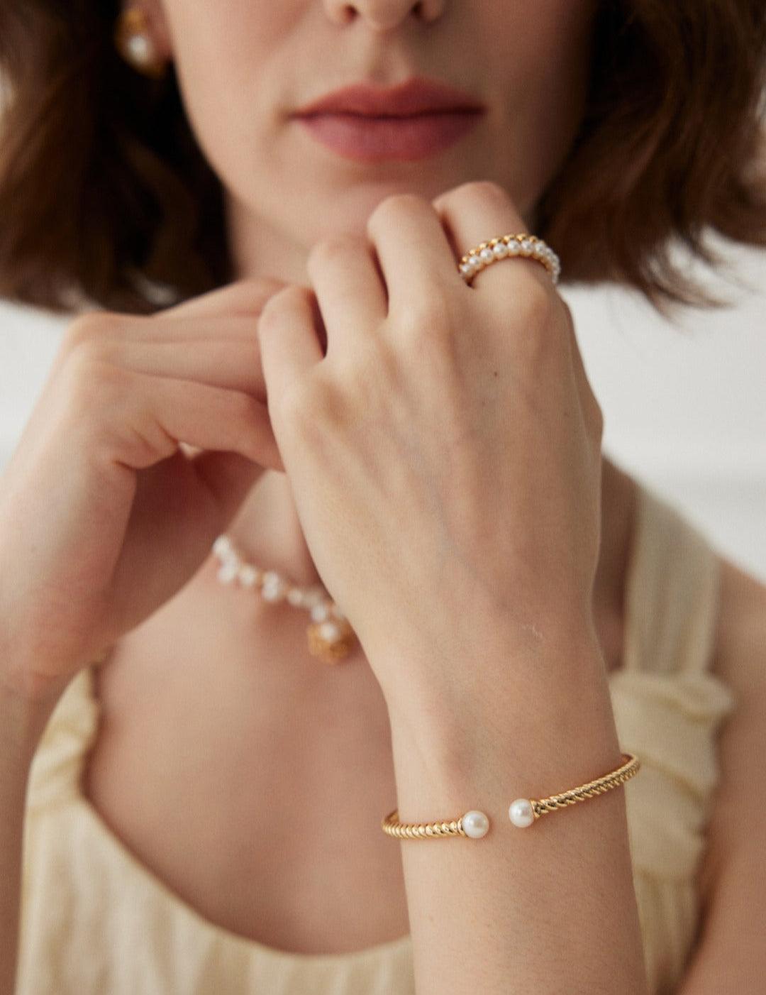 Freshwater Pearl Bangles Bracelets - Gembea Jewelry