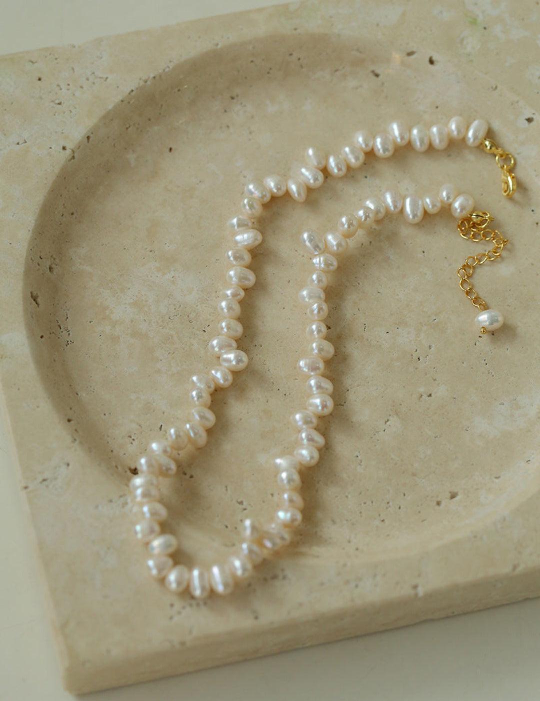 Simple Freshwater Pearl Beaded Necklace - Gembea Jewelry