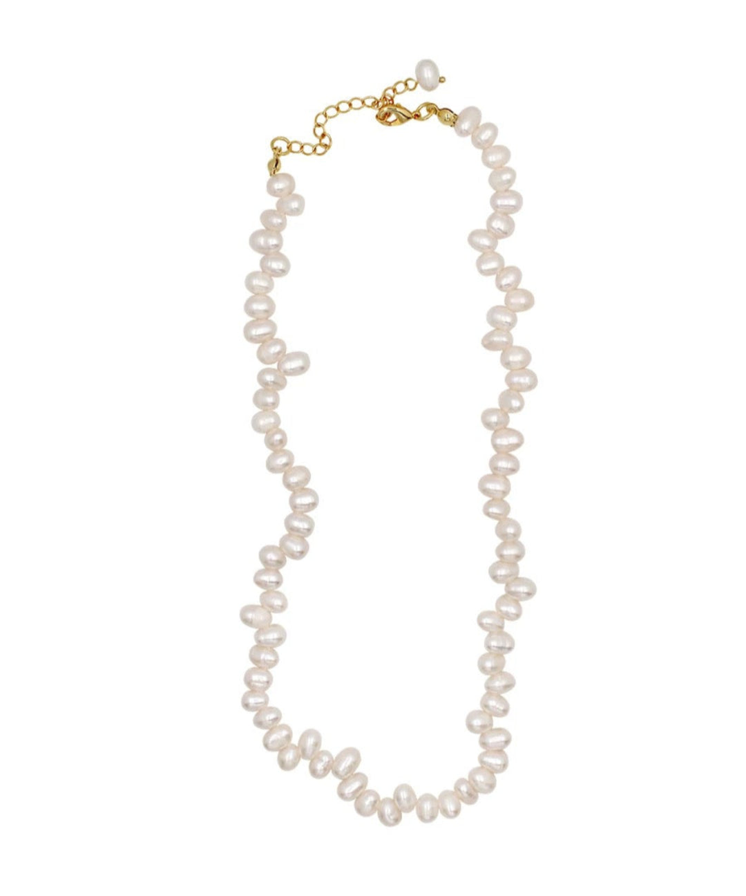 Simple Freshwater Pearl Beaded Necklace gembea jewelry