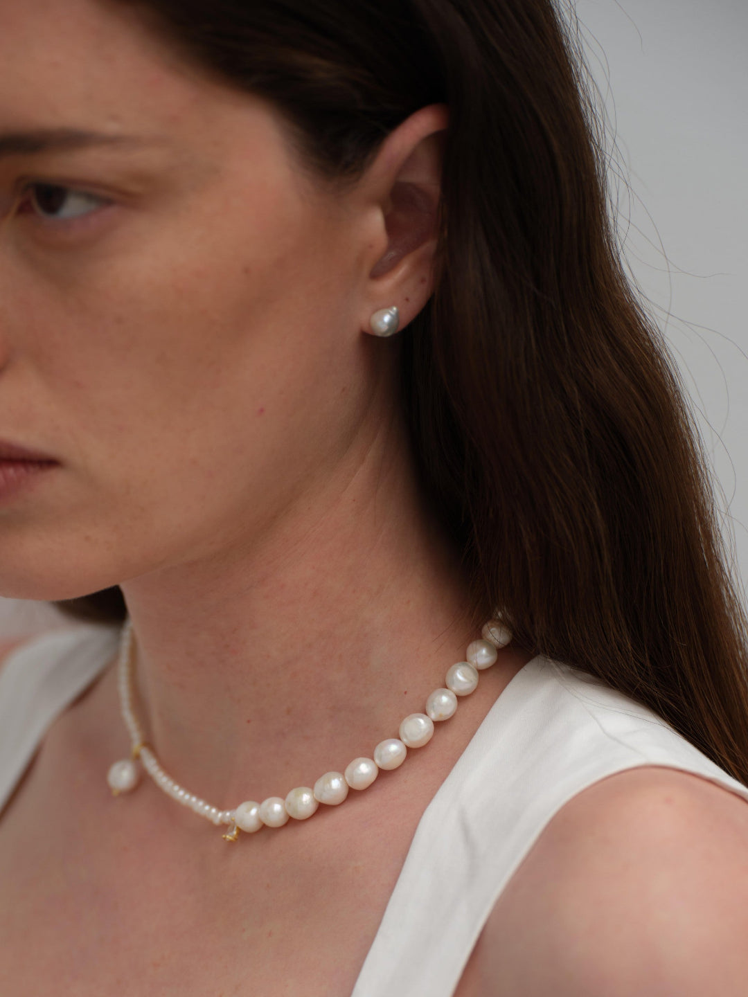 Simple Keshi Baroque Pearl Stud Earrings gembea jewelry