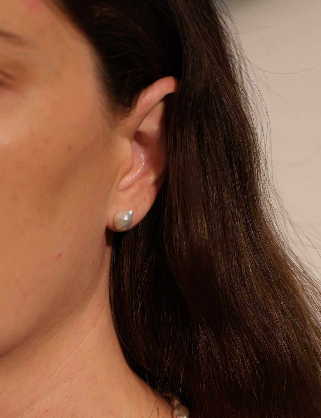 Simple Keshi Baroque Pearl Stud Earrings gembea jewelry