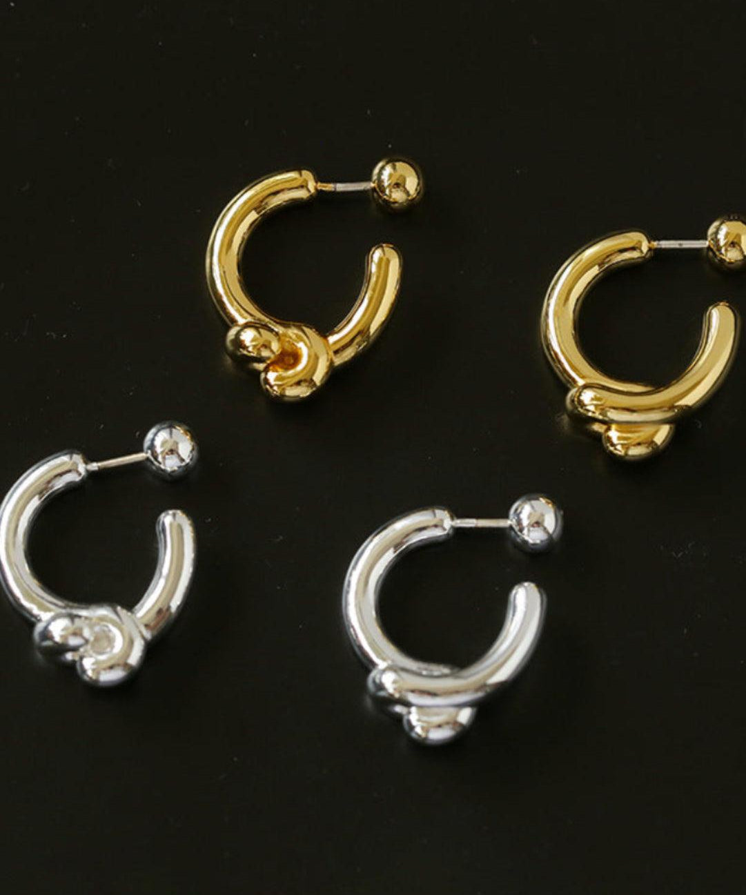 Simple Knotted Hoop Earrings - Gembea Jewelry