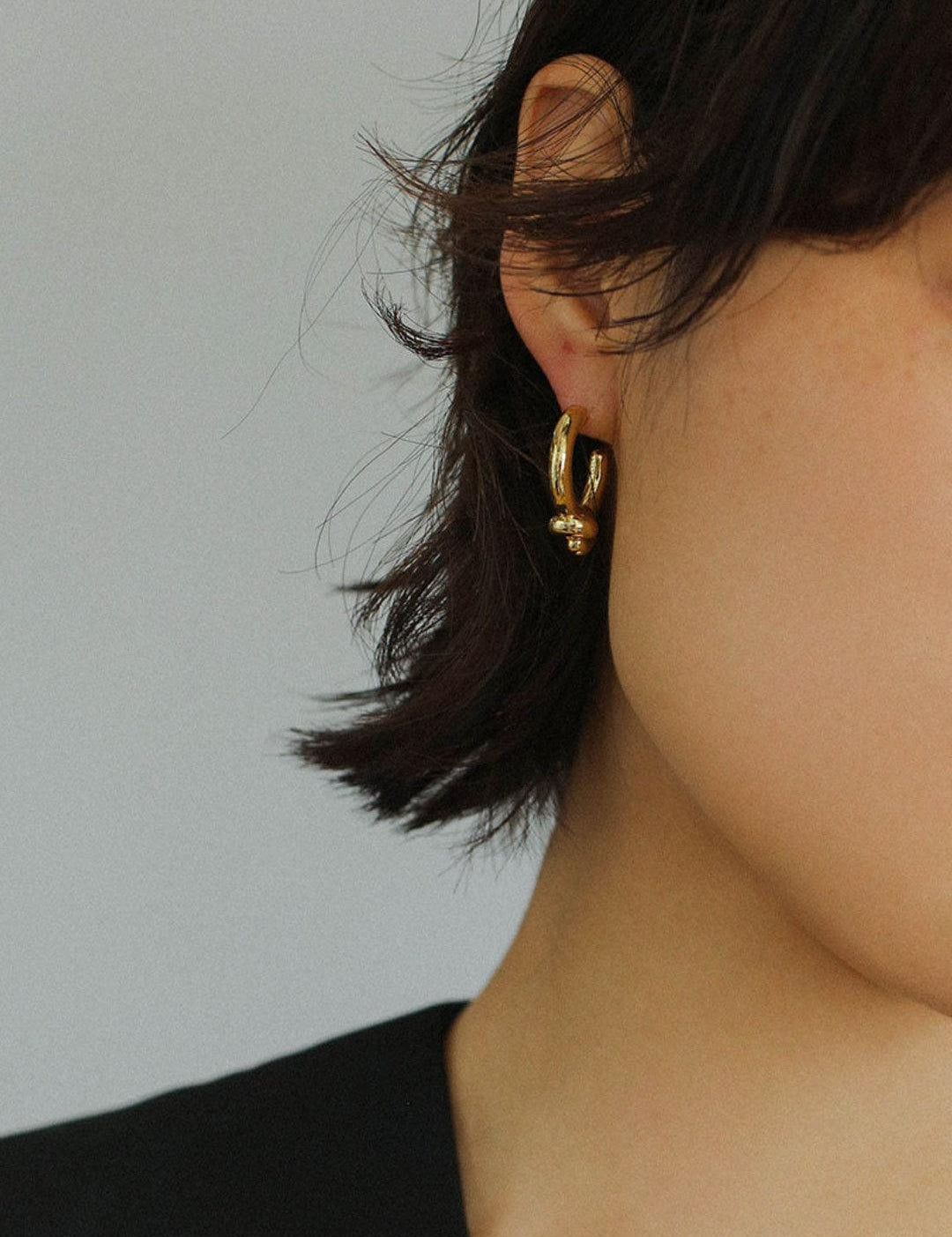 Simple Knotted Hoop Earrings - Gembea Jewelry