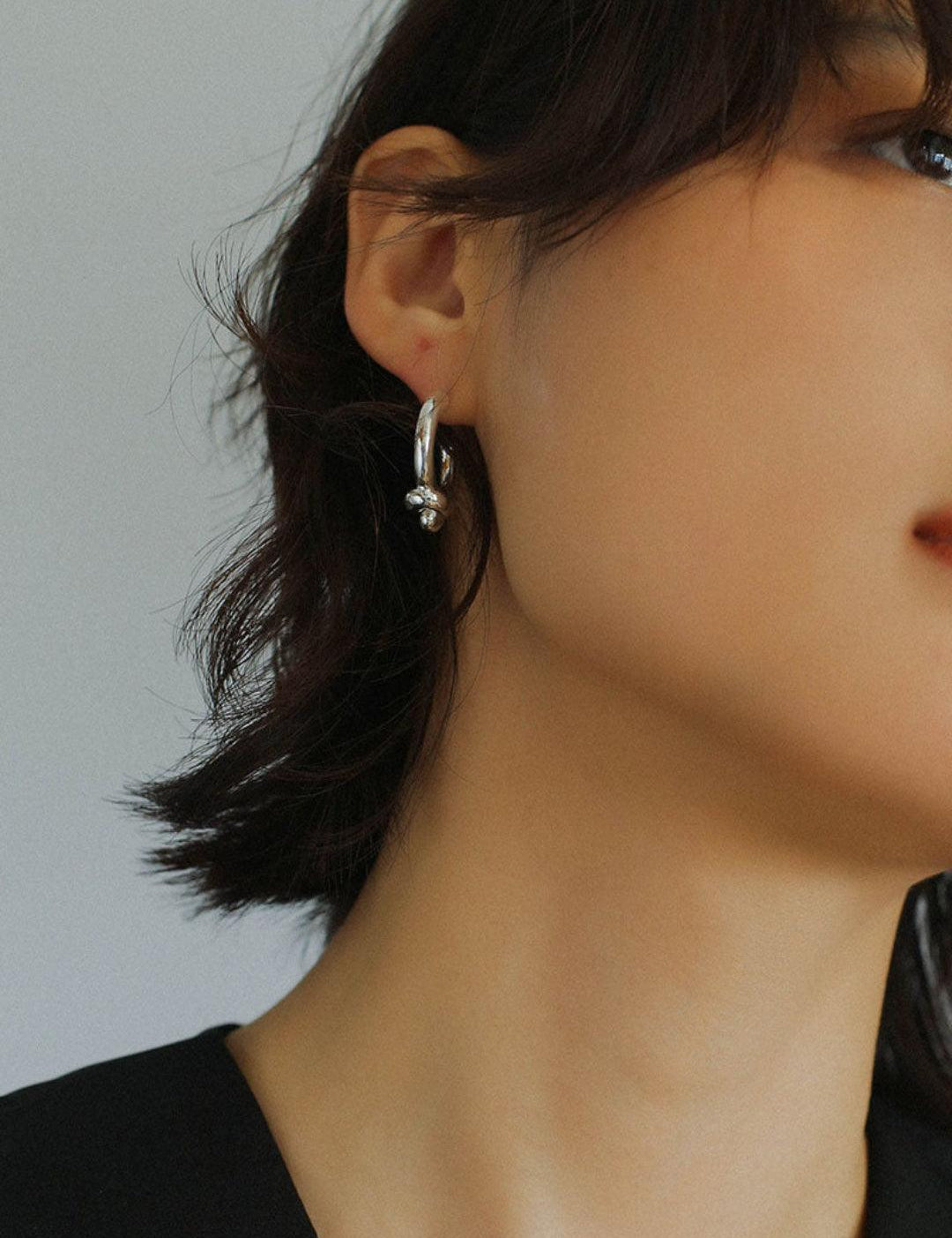 Simple Knotted Hoop Earrings - Gembea Jewelry