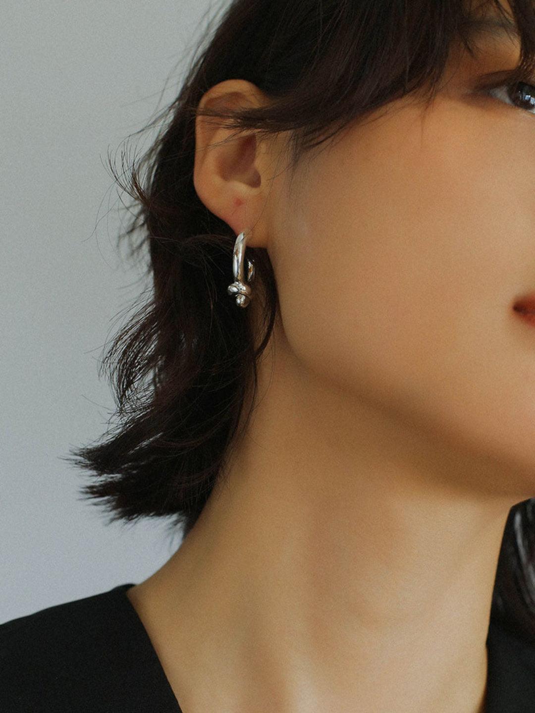 Simple Knotted Hoop Earrings - Gembea Jewelry