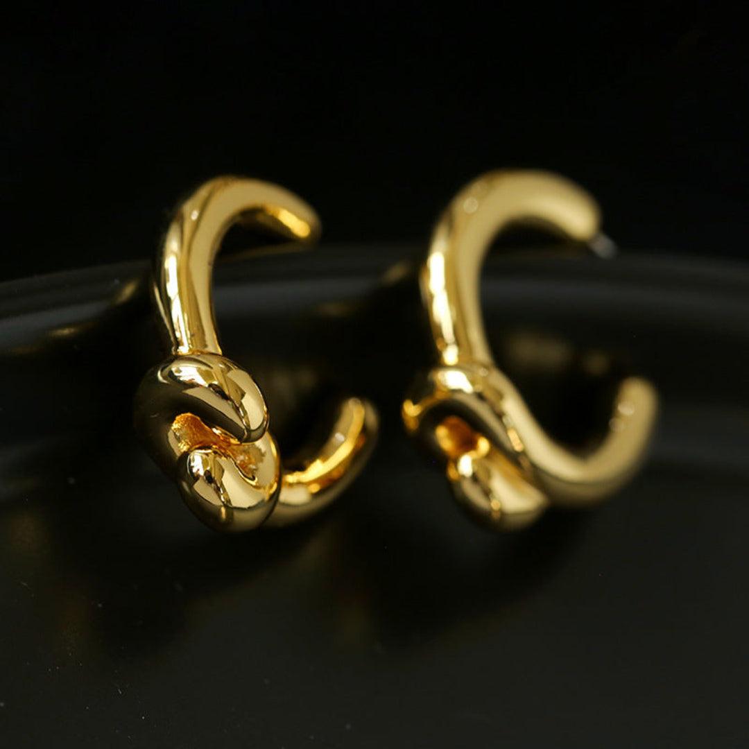 Simple Knotted Hoop Earrings - Gembea Jewelry