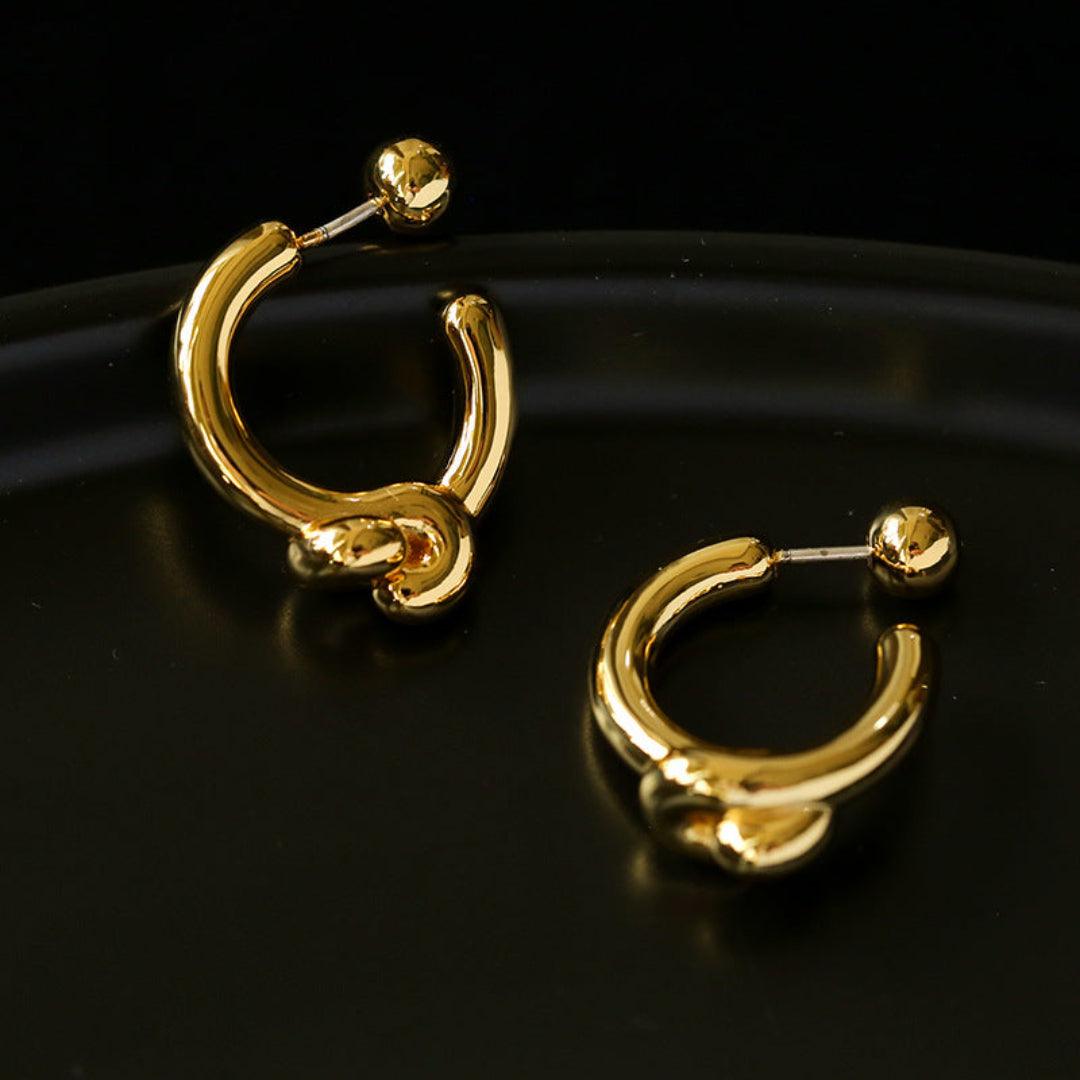 Simple Knotted Hoop Earrings - Gembea Jewelry