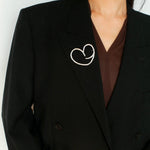 Simple Line Heart Shaped Brooch gembea jewelry