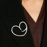 Simple Line Heart Shaped Brooch gembea jewelry