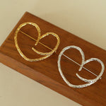 Simple Line Heart Shaped Brooch gembea jewelry