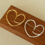 Simple Line Heart Shaped Brooch gembea jewelry