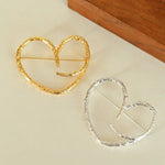 Simple Line Heart Shaped Brooch gembea jewelry