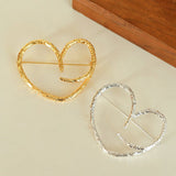 Simple Line Heart Shaped Brooch gembea jewelry