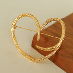 Simple Line Heart Shaped Brooch gembea jewelry