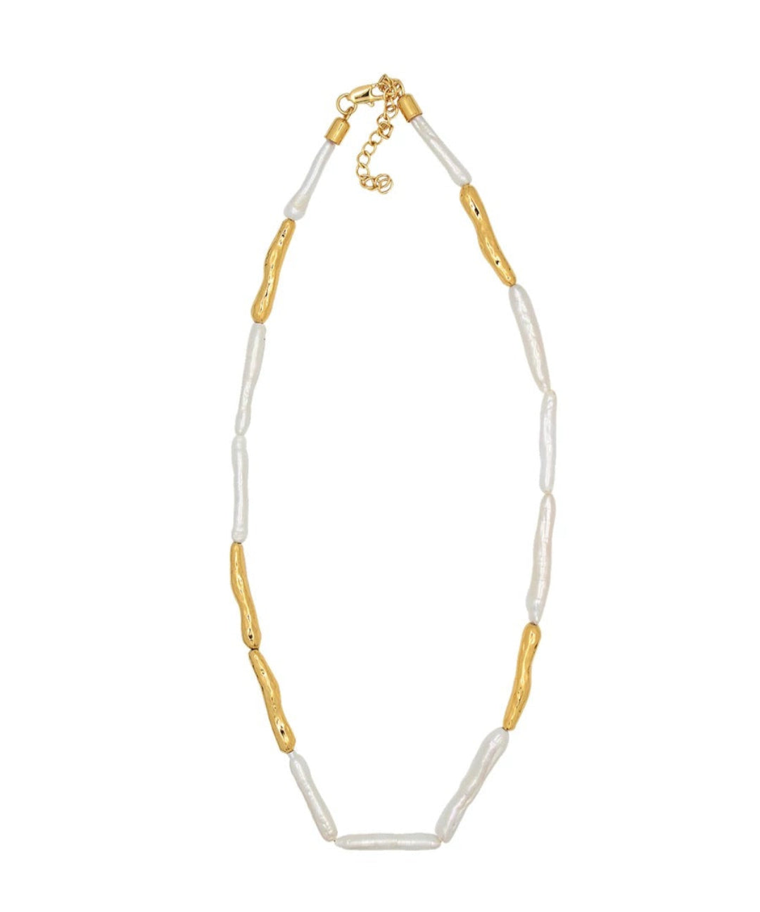 Simple Long Toothpick Baroque Pearl Necklace