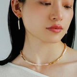 Simple Long Baroque Toothpick Pearl Necklace - Gembea Jewelry
