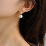 Simple Matte Metallic Baroque Pearl Drop Earrings gembea jewelry