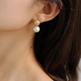 Simple Matte Metallic Baroque Pearl Drop Earrings gembea jewelry