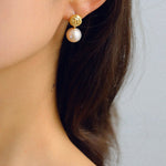 Simple Matte Metallic Baroque Pearl Drop Earrings gembea jewelry