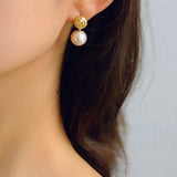 Simple Matte Metallic Baroque Pearl Drop Earrings gembea jewelry