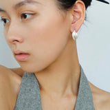Simple S925 Silver Matte Gold Hoop Earring - Gembea Jewelry