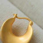Simple S925 Silver Matte Gold Hoop Earring - Gembea Jewelry