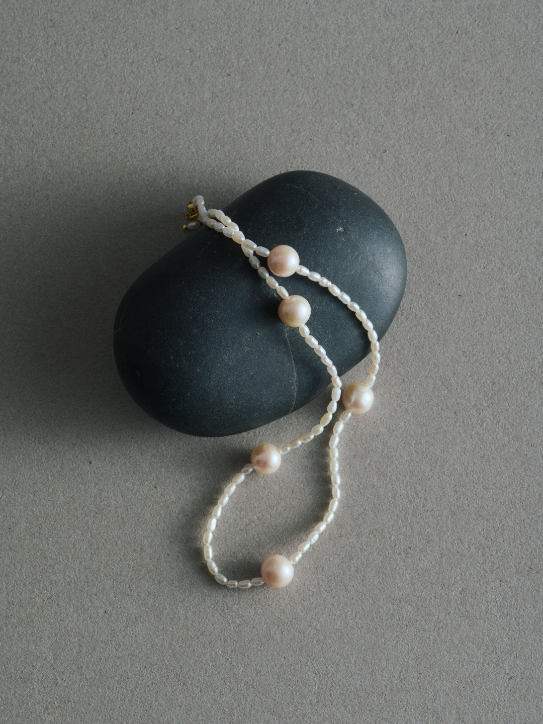 Simple Mixed Rice Pearl Necklace gembea jewelry