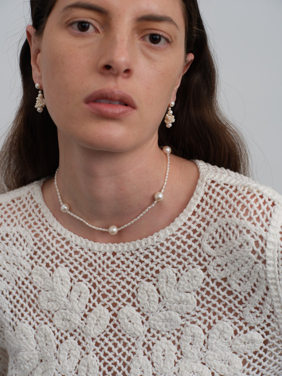 Simple Mixed Rice Pearl Necklace gembea jewelry