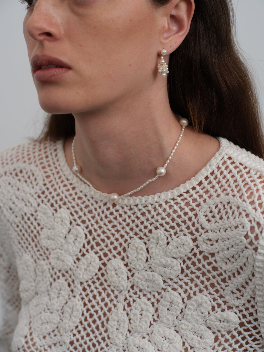 Simple Mixed Rice Pearl Necklace gembea jewelry