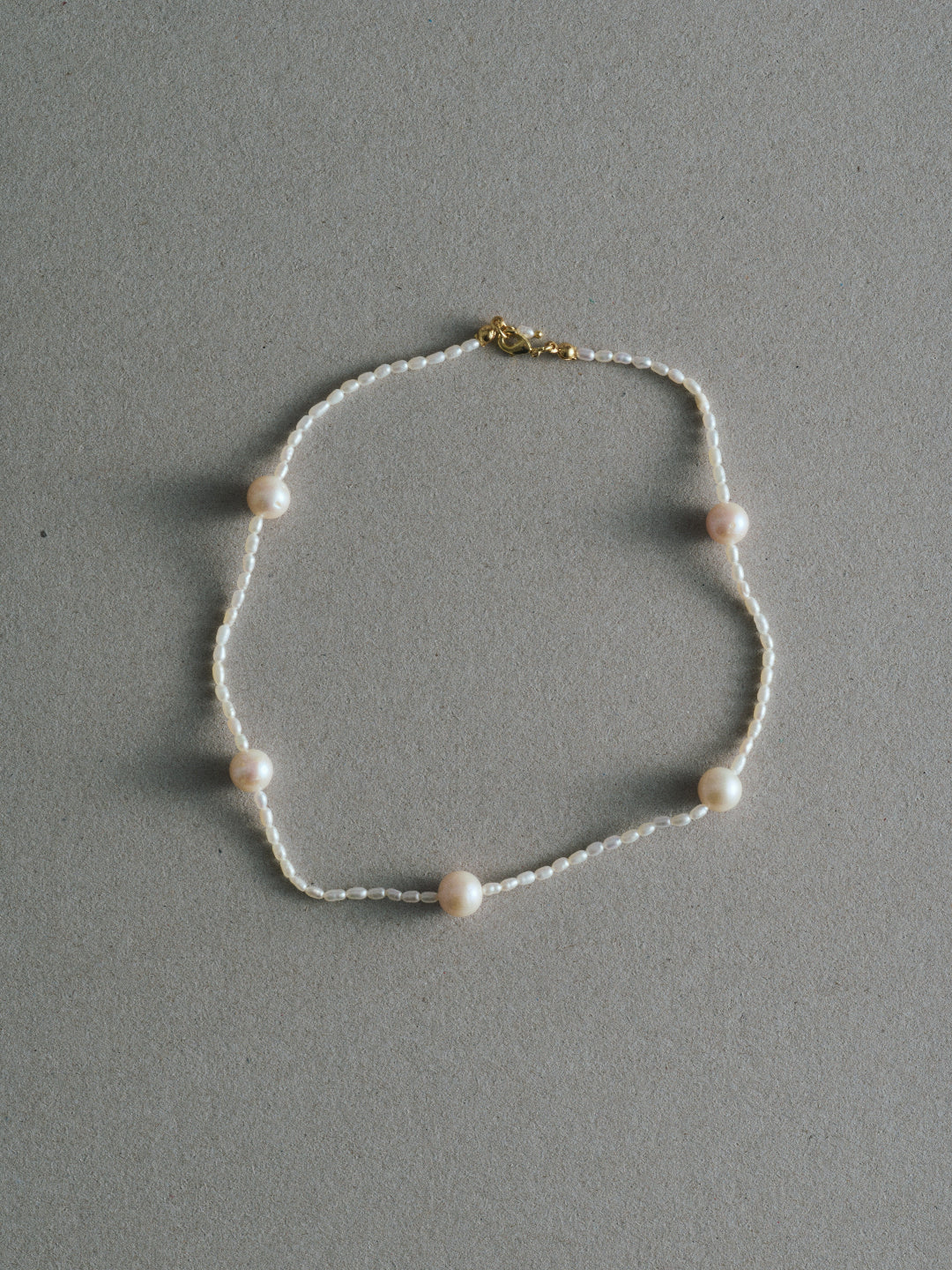 Simple Mixed Rice Pearl Necklace gembea jewelry