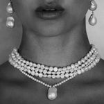 Simple Natural Baroque Pearl Rice Bead Necklace - Gembea Jewelry