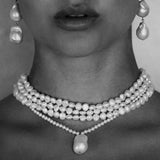 Simple Natural Baroque Pearl Rice Bead Necklace - Gembea Jewelry