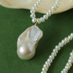 Simple Natural Baroque Pearl Rice Bead Necklace - Gembea Jewelry