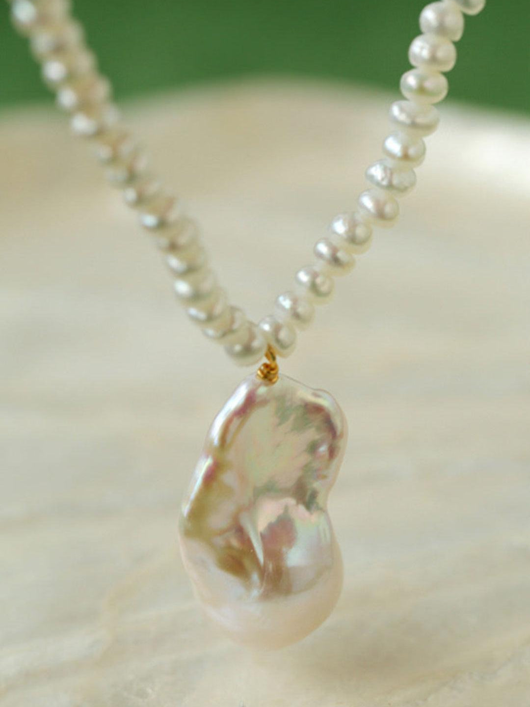 Simple Natural Baroque Pearl Rice Bead Necklace - Gembea Jewelry