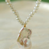 Simple Natural Baroque Pearl Rice Bead Necklace - Gembea Jewelry