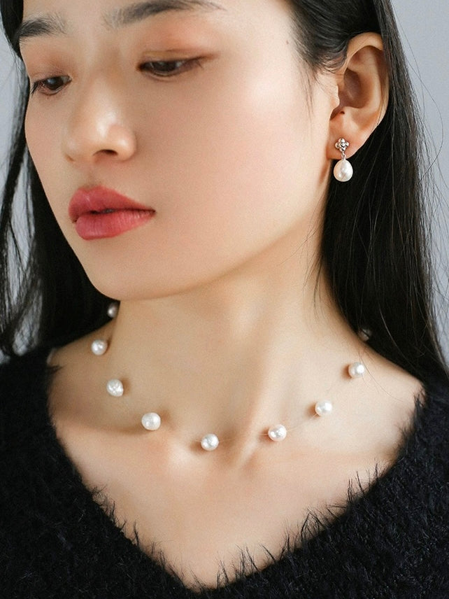 Simple Natural Pearl Stud Earrings Gembea jewelry