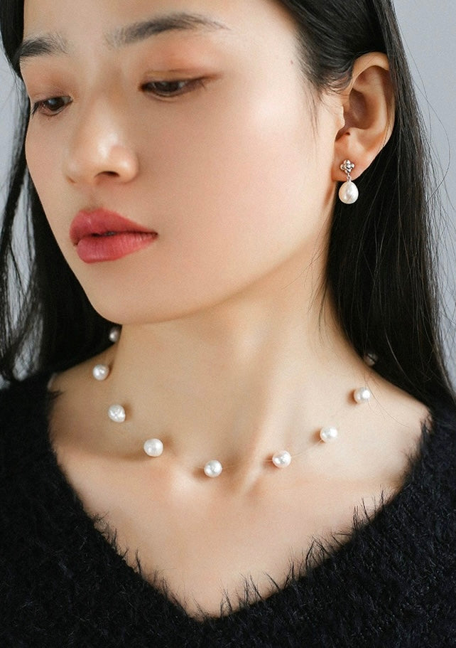 Simple Natural Pearl Stud Earrings Gembea jewelry