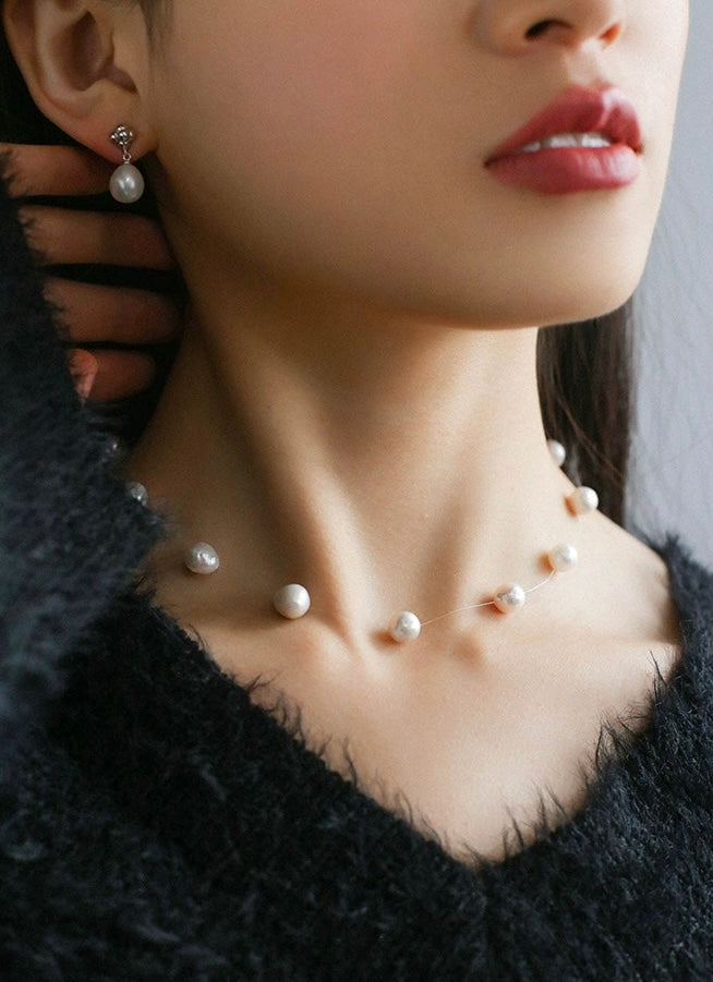 Simple Natural Pearl Stud Earrings Gembea jewelry